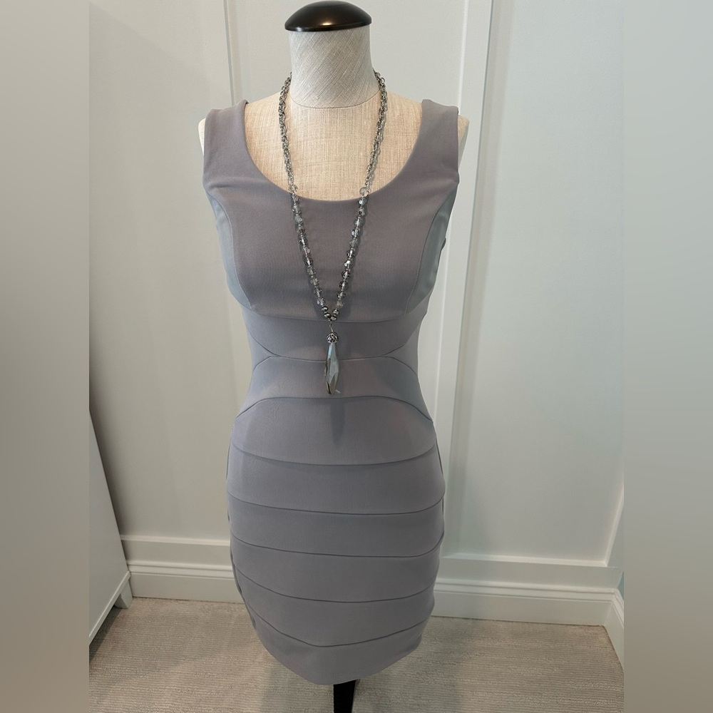 Ruby Rox Gray Ribbed Bodycon Midi Dress Juniors Medium